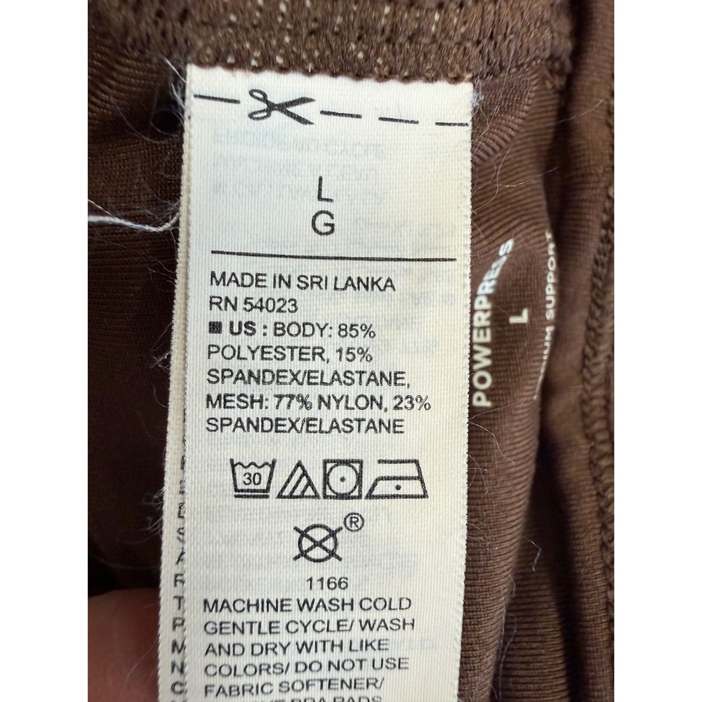 Old Navy Active PowerPress Sports Bra Brown High Neck Strappy Back Med Support - Picture 4 of 6